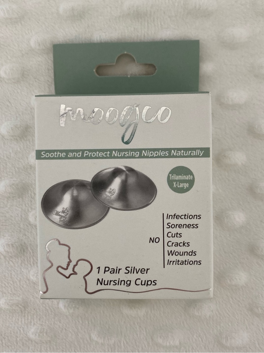 Moogco XL Silver Nursing Cups- 999 coated silver - 1 Pair
